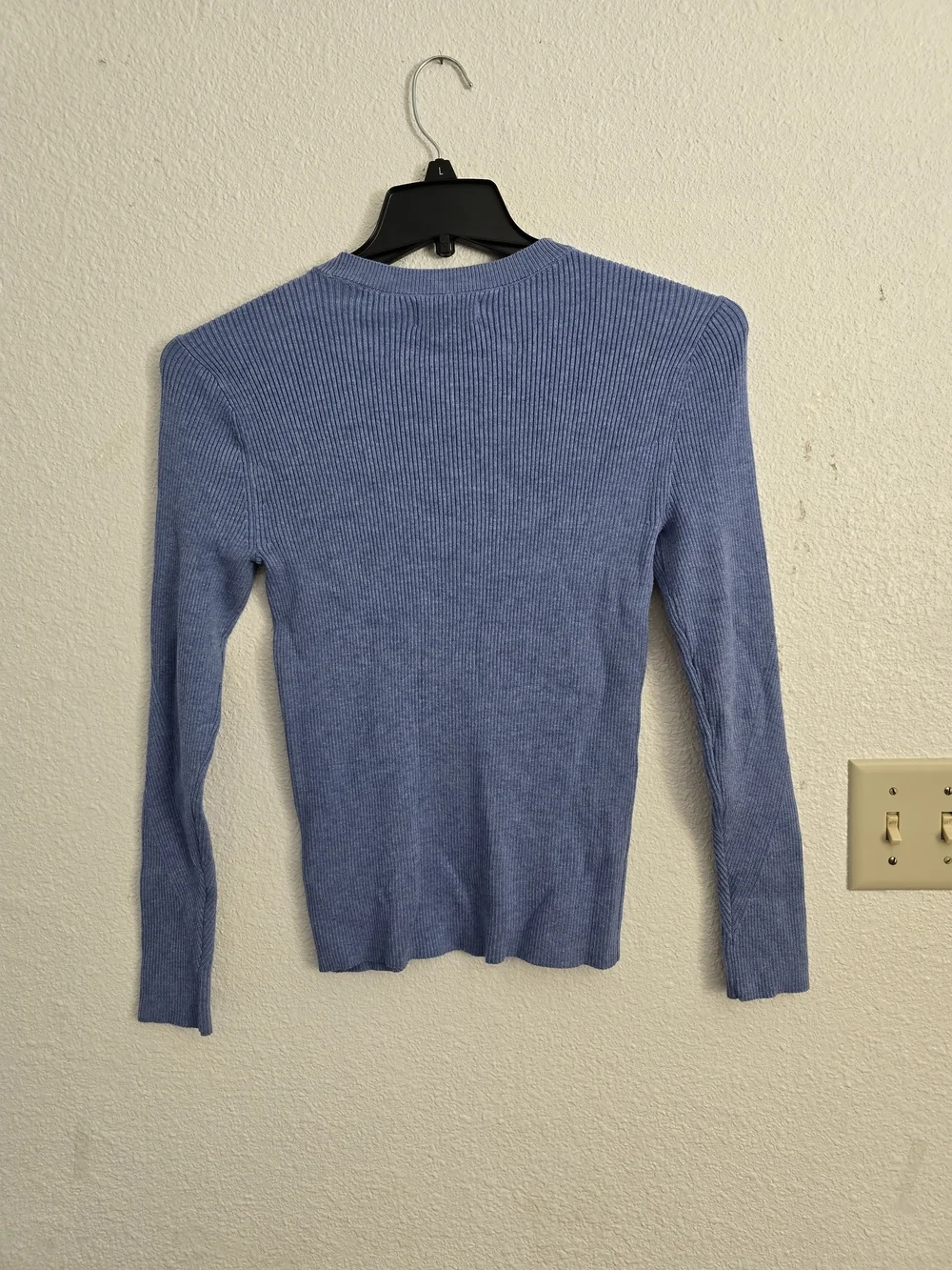 Nine West Light Blue Ribbed Crew Neck Sweater
